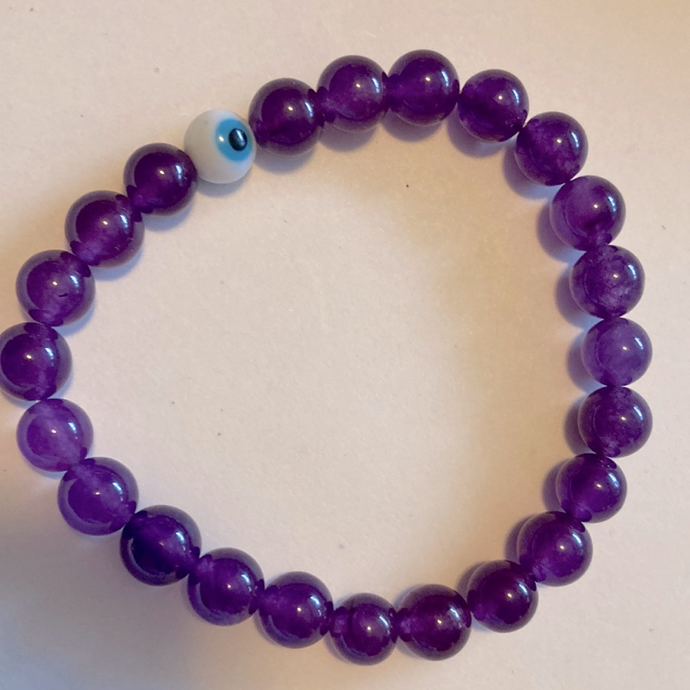 Beautiful purple evil eye bracelet
